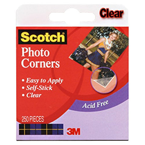 Scotch Photo Corners Clear 250/Box