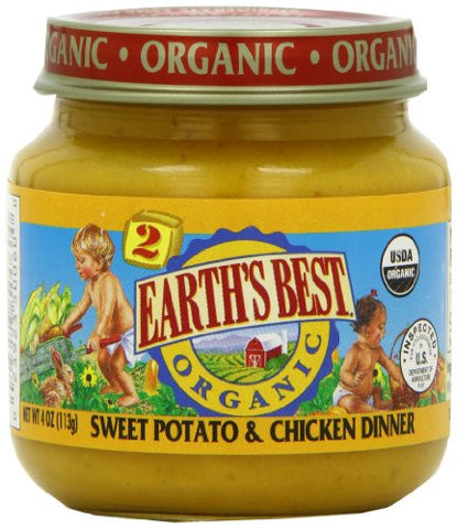 EARTH`S BEST BABY FOODS Fruit & Vegetables Sweet Potato & Chicken Dinner - 4 oz