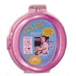STYLE 1730 - ON THE GO POTTY - Pink - Open: 8.25"L x 8.75"W x 4.50"           Flat: 8.25"L x 8.75"W x 1.875"H