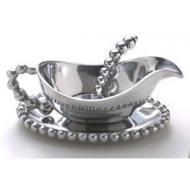 Pearled Gravy Boat Set