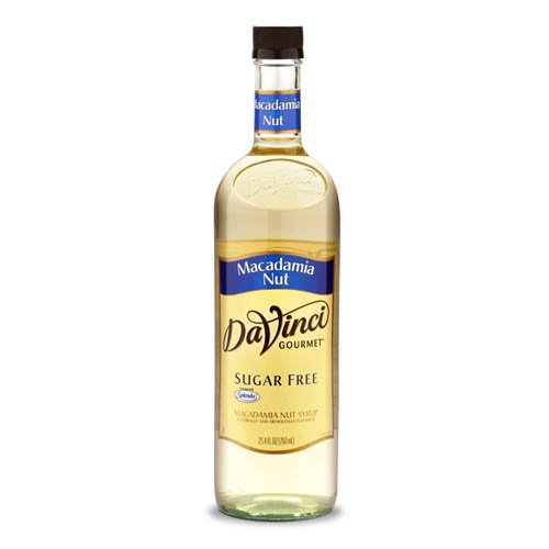 DaVinci Gourmet Sugar Free Syrups Macadamia Nut Glass Bottle 750 ml