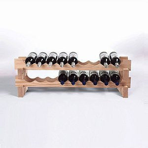 18 Bottle Stackable Wine Rack Kit -Natural