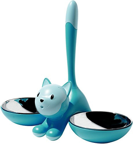 Cat Bowl in Thermoplastic Resin, Blue, 11 in.