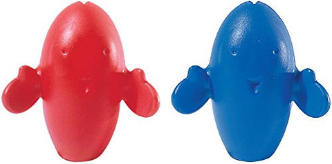 Set of Two Toothbrush Covers in Thermoplastic Rubber, Red, and Blue, 2 in.