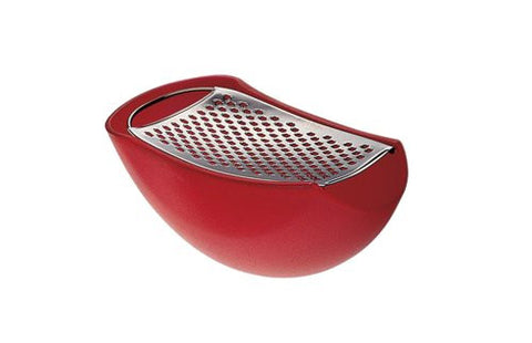 Parmenide Grater With Cheese Cellar- Red- 6 x 3 in.