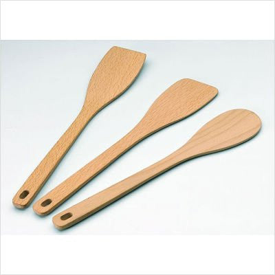 KitchenTools Set Composed of 1 KitchenSspoon- 1 Risotto Serving Spoon- 1 Kitchen Spatula in Wood- 12½ in.