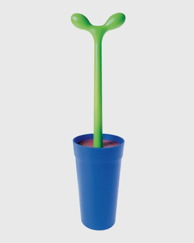 Merdolino Toilet Brush in Thermoplastic Resin- Blue- 19 in.