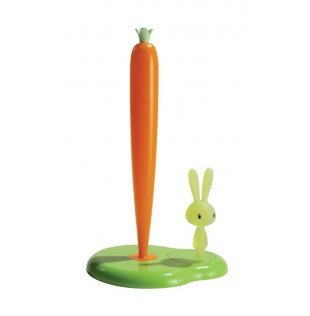 Bunny & Carrot Kitchen Roll Holder in Thermoplastic Resin- Green- 13½ in.