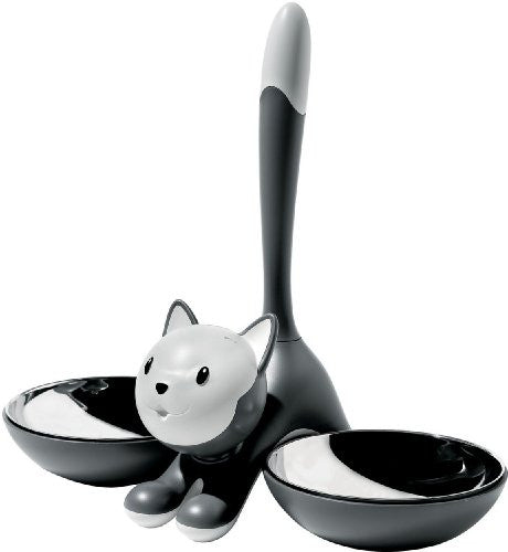 Cat Bowl in Thermoplastic Resin, Grey, 11 in.