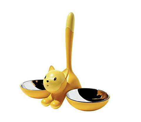 Cat Bowl in Thermoplastic Resin, Yellow, 11 in.