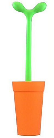 Merdolino Toilet Brush in Thermoplastic Resin- Orange- 19 in.