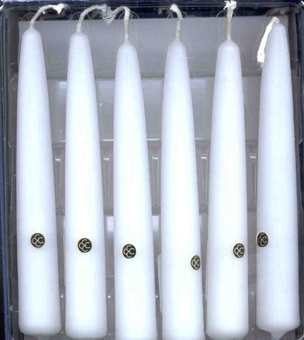 White 6" Handipt Taper Candles, Box of 12