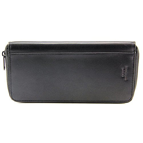 Dopp Men's Regatta Leather Zipper Passport Organizer Wallet, black, One Size