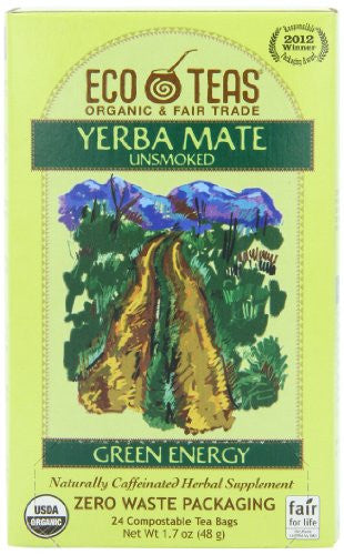 ECO TEAS Tea Bags Yerba Mate, Unsmoked, FT - 24 ct