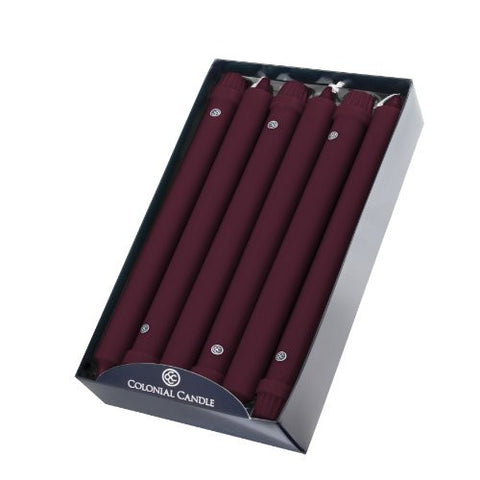 Mulberry 10" Classic Taper Dinner Candles, Box of 12
