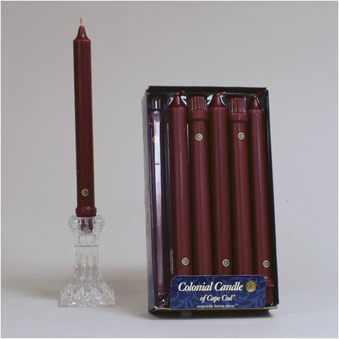 Mulberry 8" Classic Taper Dinner Candles, Box of 12