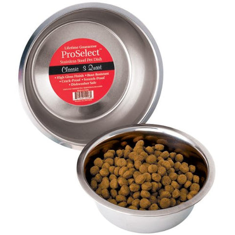 Proselect Heavy Stainless Steel Mirror Finish Dish - 96 oz