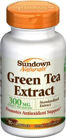 Sundown Naturals Naturals, Green Tea Extract Standardized 300mg Capsules,  50 Capsule Bottle