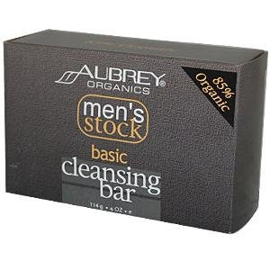 Aubrey Organics: Men's Stock Basic Cleansing Bar, 4 oz