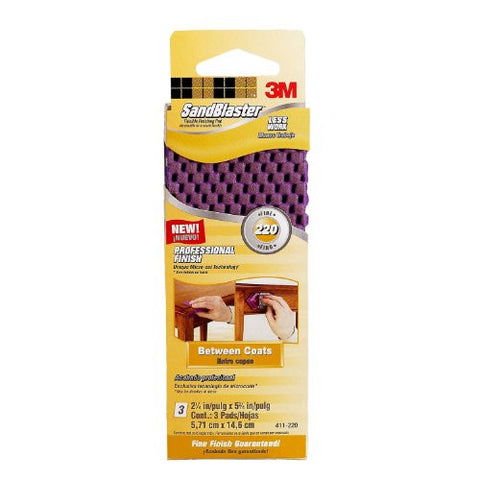 Flexible Finishing Pad, Detail 220 2.25 in x 5.75 in 3/pack