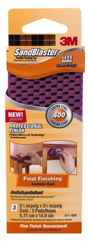 Flexible Finishing Pad, Detail 400 2.25 in x 5.75 in 3/pack