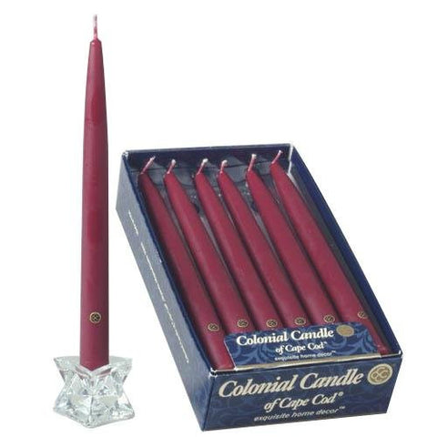 Mulberry 10" Handipt Taper Candles, Box of 12