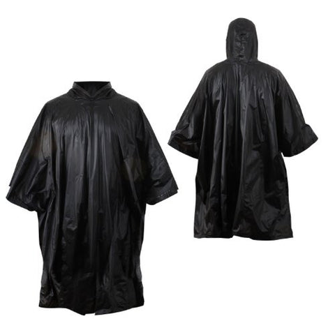 G.I. Type Black Rip-Stop Poncho