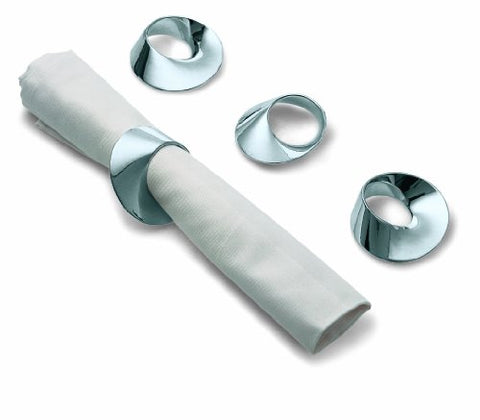 Swirl Napkin Rings, 4 pcs, Nickel, Mirror Polished