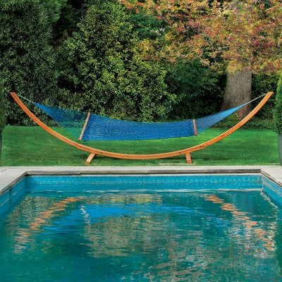 Deluxe Coastal Blue Duracord Rope Hammock