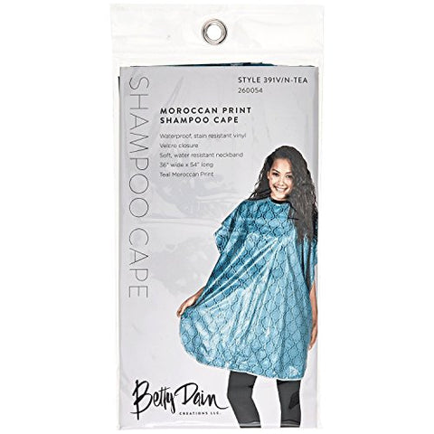 Swirl Print Shampoo Cape, Teal