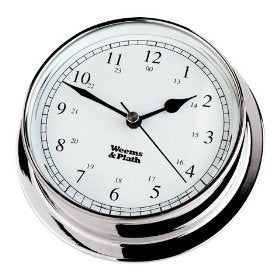 Chrome Endurance 125 Quartz Clock, Dial: 4.875”, Overall Diameter: 6”, Depth: 1.625”, 1.3 lb