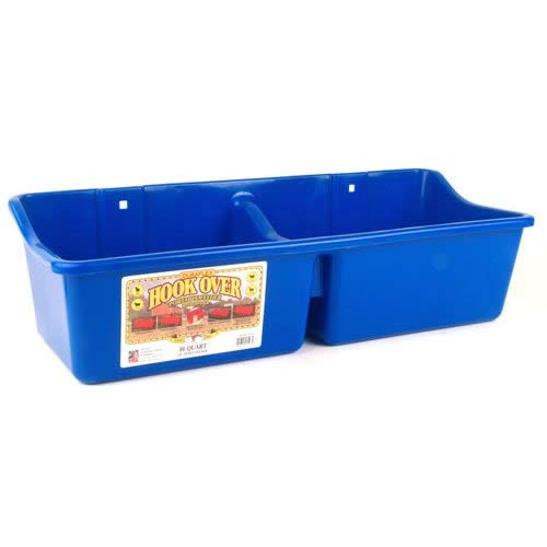 Miller Mfg Co Inc - Hook Over Feeder with Divider, Blue, 16 qt