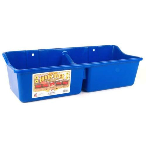 Miller Mfg Co Inc - Hook Over Feeder with Divider, Blue, 16 qt