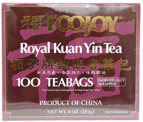 FooJoy Tie Guan Yin Tea - 100 Individually Wrapped Tea Bags (7.0 Oz)