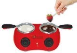 Total Chef CM20G Deluxe Chocolatiere Electric Fondue with Two Melting Pots (Red)