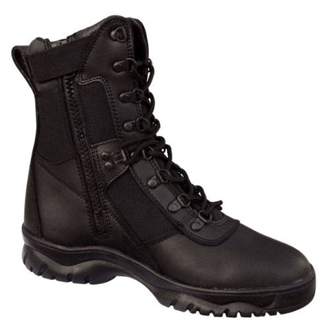Forced Entry Black 8" Tactical Boots W/Side Zipper - Size 10