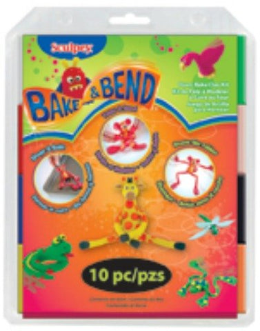 Sculpey SuperFlex Bake & Bend Set, 8 x 2oz W/ 2 Tools