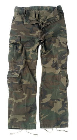 Woodland Camo Vintage Paratrooper Fatigues - Small