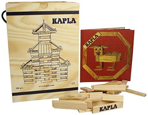 KAPLA 280 Piece Block Set With Red Advanced Animals And Architecture Book