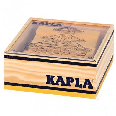 Kapla 40 pc Yellow Color Square in Wooden Box