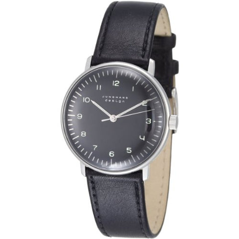 Junghans - Max Bill - Manual Wrist Watch - Black Face - Black Band (34mm diameter)
