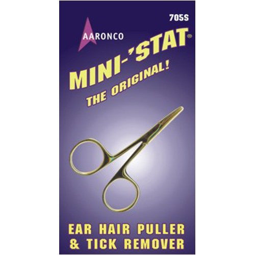 MINI-‘STAT® 3 ½” Straight Ear Hair Puller—GOLD, NO LOCKING CLAMP