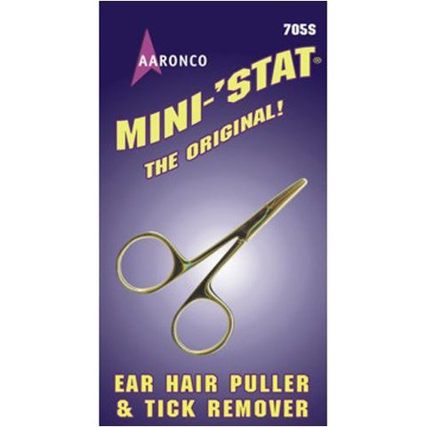 MINI-‘STAT® 3 ½” Straight Ear Hair Puller—GOLD, NO LOCKING CLAMP