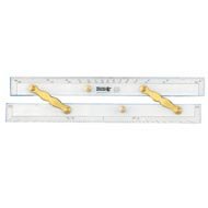 15" Brass Arms Parallel Rule, 15in L x 3in W x 0.5in H, 0.5lb