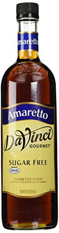 Da Vinci Gourmet Sugar Free Syrup Amaretto Glass Bottle 750 ml