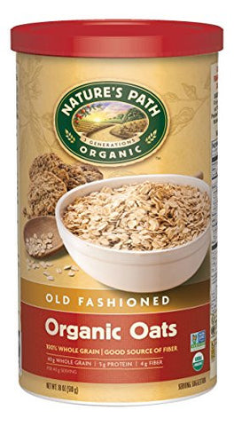 Nature's Path Organic Oven Toasted Old Fashioned Oats, 18-Ounce Canisters (Pack of 6)