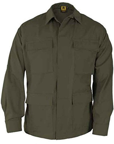 BDU Coat (100% Cotton Ripstop) - Olive, X-Large Regular