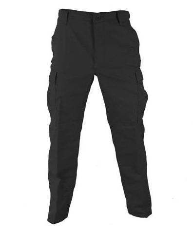 BDU Trouser – Button Fly (100% Cotton Ripstop), Black, Small Short