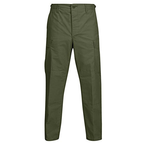 BDU Trouser – Button Fly (100% Cotton Ripstop), Olive , Large Short
