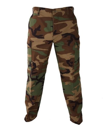 BDU Trouser – Button Fly (100% Cotton Ripstop) - Woodland, 2X-Large Long